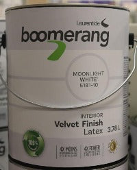 Boomerang Interior Paint, Velvet Finish (Colour: Moonlight White)