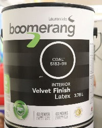 Boomerang Interior Paint. Velvet Finish (Colour: Coal)