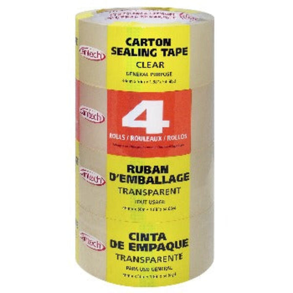Clear Carton Sealing Tape - 4 Rolls (48mm x 50 m)