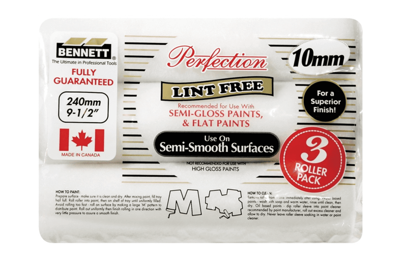 Bennett Lint Free 10mm roller- 3 pack